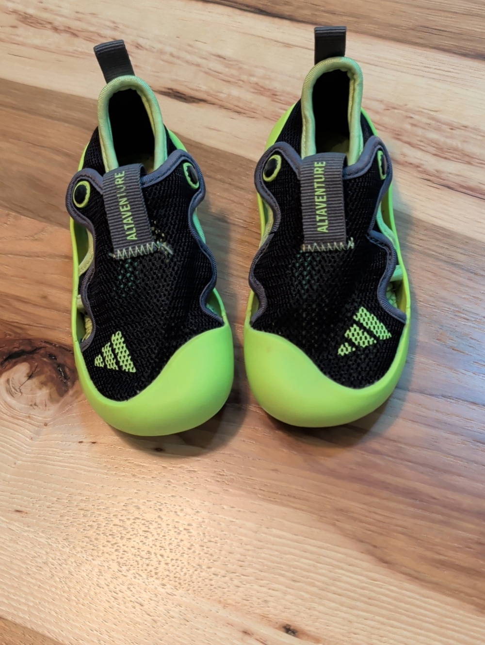 adidas Kids Neon Green and Black Water Shoes